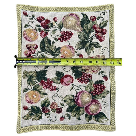Set Of 4 Waverly Vintage Fruit Tapestry Placemats 13.5" x 17" LIned - Picture 4 of 5